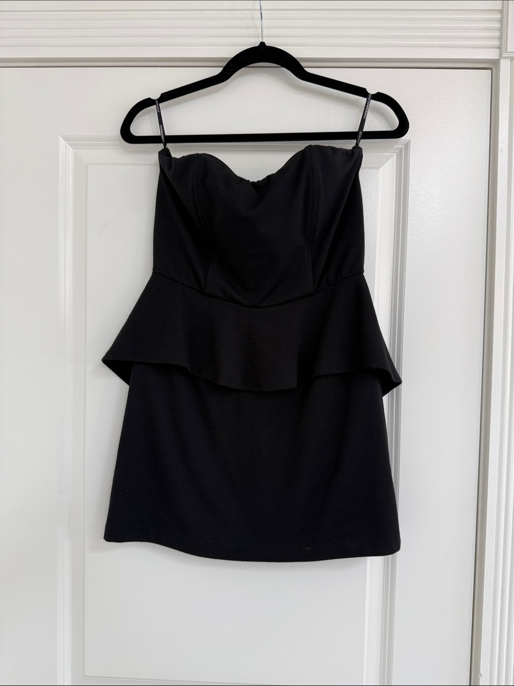 Foreign Exchange Black Strapless Peplum Mini Dress